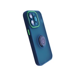 Case with Support Ring for Apple iPhone 14 Pro Smoked Green Case with Support Ring for Apple iPhone 14 Pro Smoked Green